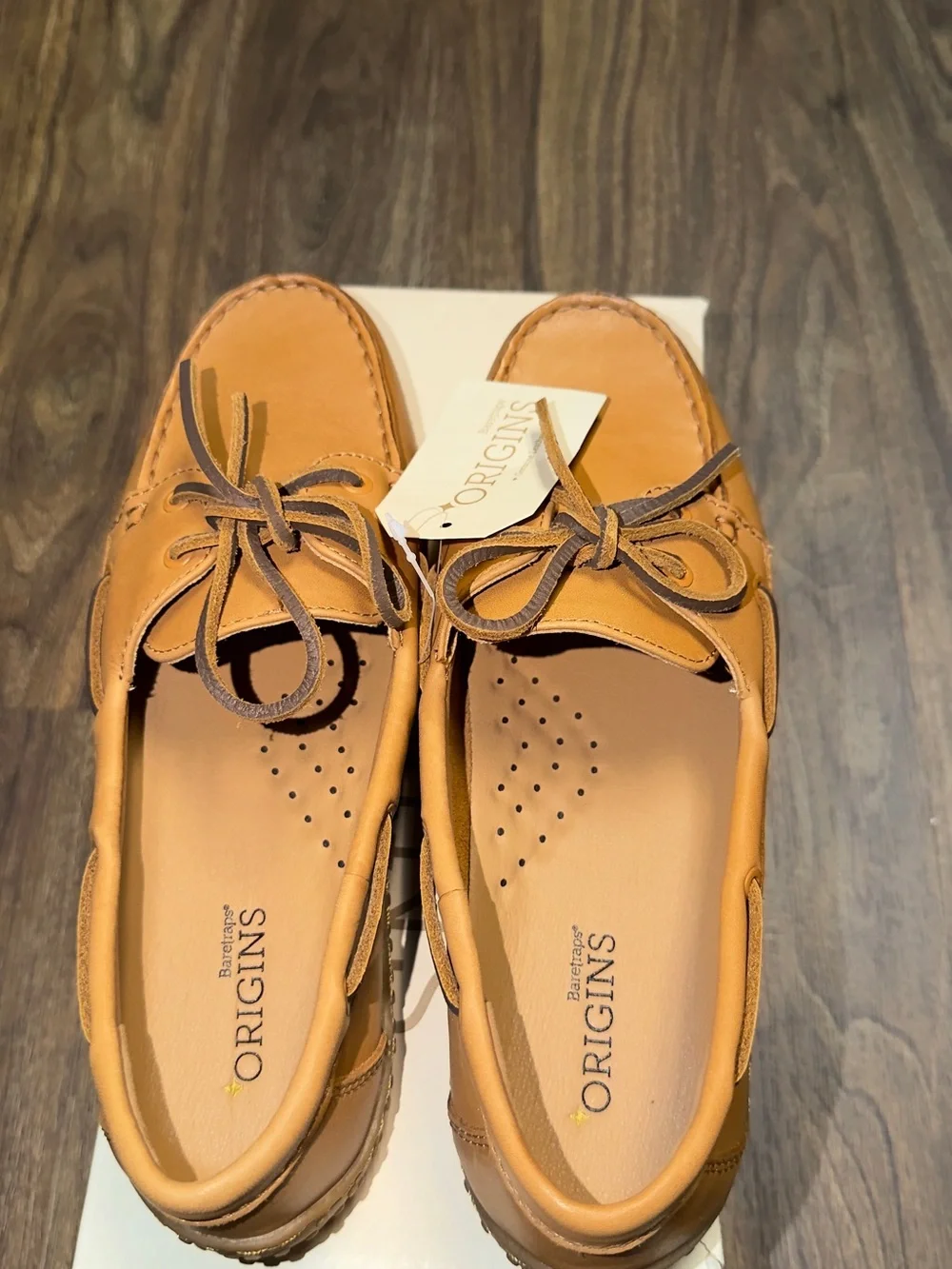 Origins Women Tan Leather Boat Shoes